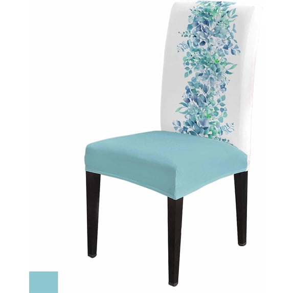 Sage Green Eucalyptus Dining Chair Cover Set of 4,Stretch Chair Protectors Slipcover,Spandex Kitchen Chair Seat Back Cushion Slip Cover for Dining Room,Party,Country Nature Plant Leaves Botany White