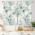 thumbnail image 1 of Sage Green Eucalyptus Kitchen Curtains Leaf Small Short Cafe Window Curtains Botanical Spring Farmhouse Rod Pocket Bathroom Window Drapes Treatment Tier Curtains 2 Panels (27.5x39 Inch), 1 of 6