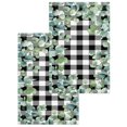 thumbnail image 1 of Sage Green Eucalyptus Kitchen Dish Towels for Drying Dishes Set of 2, Spring Leaves Black White Plaid Waffle Weave Microfiber Hand Tea Bathroom Towels Quick Dry & Absorbent Towel 15.7x23.6, 1 of 7