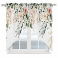 thumbnail image 1 of Sage Green Eucalyptus Kitchen Window Curtains, Swag Curtains Valance for Bedroom Living Room Bathroom, Vintage Spring Floral Leaves Rod Pocket Window Treatment Curtain Block Drapes 2 Panels 36"x45", 1 of 9
