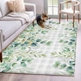 thumbnail image 1 of Sage Green Eucalyptus Leaf Area Rugs 4x6 ft Spring Summer Botanical Plaid Washable Rug Non Slip Indoor Carpet Absorbent Floor Mat for Living Room Bedroom Dining Room, 1 of 9