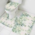 thumbnail image 1 of Sage Green Eucalyptus Leaf Bathroom Rugs Set Spring Summer Botanical Retro Non Slip Absorbent Soft Bath Mats 3 Piece Set with Bathroom Rug, U-Shaped Floor Mat, Toilet Seat Cover Small Size, 1 of 9