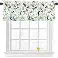 thumbnail image 1 of Sage Green Eucalyptus Leaf Curtain Valances for Windows Spring Summer Farmhouse Leaves Kitchen Curtains 54x18 Inch Short Rod Pocket Valance 1 Panel for Living Room Bathroom Decor, 1 of 6