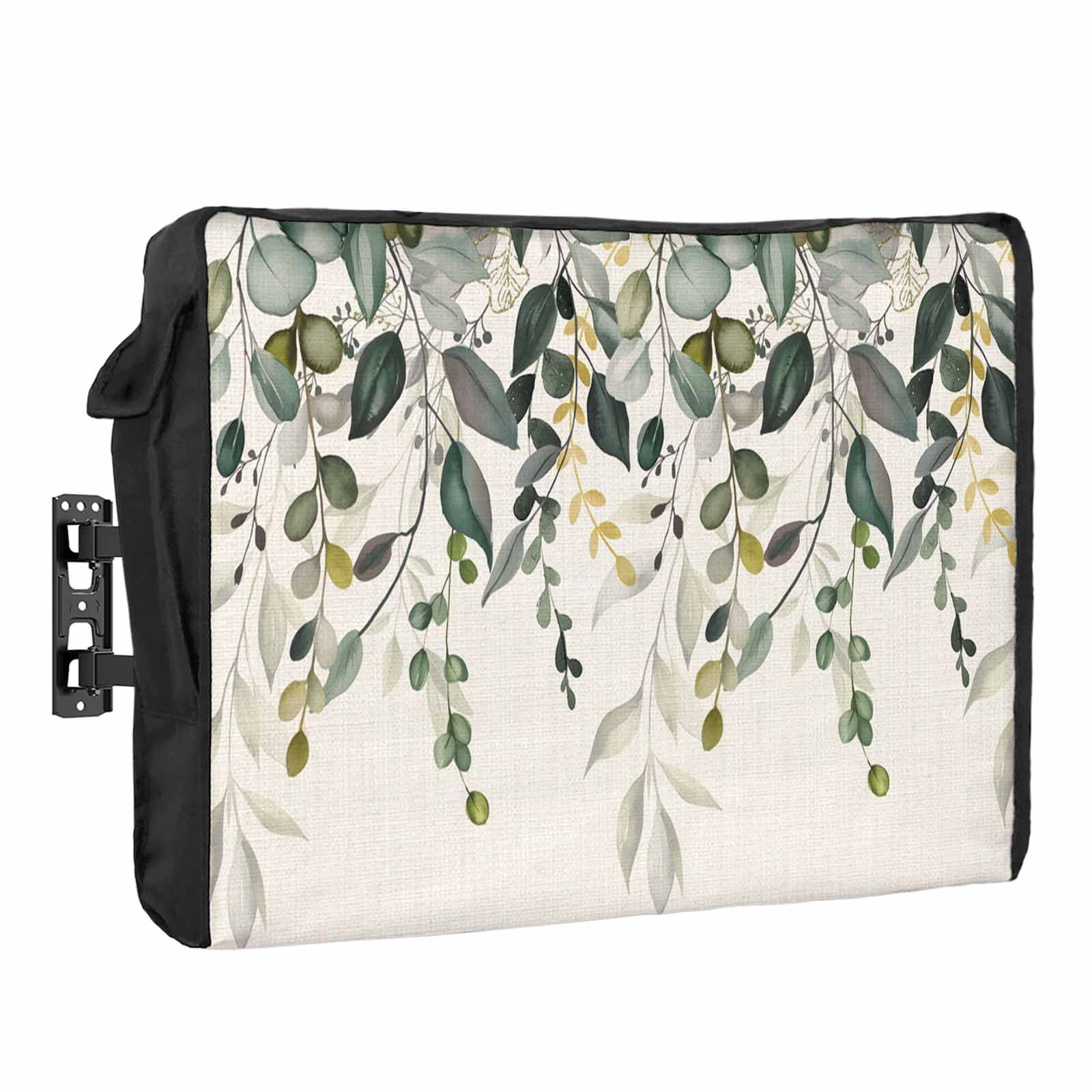 Waterproof Spring Sage Green Eucalyptus Leaf Outdoor TV Cover 60 to 65 inch Weatherproof ...