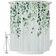 thumbnail image 1 of Sage Green Eucalyptus Leaf Shower Curtain Set - Small 36" x 72" Washable Bathtub Curtain with 12 Hooks, Spring Leaves Botanical Waterproof Fabric Stall Shower Curtains for Bathroom/Bathtub Décor, 1 of 6