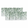 thumbnail image 1 of Sage Green Eucalyptus Leaf Valances for Windows, Decorative Rod Pocket Window Valance Curtains, Spring Leaves Botanical Short Curtain Drapes for Kitchen/Bathroom/Living Room, 2 Panels, 42" W x 18" L, 1 of 8