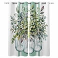 thumbnail image 1 of Sage Green Eucalyptus Leaves Blackout Curtains for Bedroom, Pastoral Summer Botanical Elegant Thermal Insulated Kitchen Drapes with Grommets, Light Blocking Window Treatment, 2 Panels 42" x 63", 1 of 7