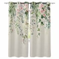 thumbnail image 1 of Sage Green Eucalyptus Leaves Blackout Curtains for Bedroom, Weeping Floral Summer Botanical Thermal Insulated Kitchen Drapes with Grommets, Light Blocking Window Treatment, 2 Panels 52" x 45", 1 of 7
