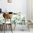 thumbnail image 1 of Sage Green Eucalyptus Leaves Fabric Waterproof Tablecloth,Rectangle Watercolor Wrinkle Oil-Proof Resistant Table Cover for Dining Table, Buffet Parties and Camping, Mint Color (60" x 120"), 1 of 6