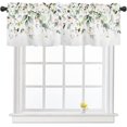 thumbnail image 1 of Sage Green Eucalyptus Leaves Floral Kitchen Curtains Valances for Windows Spring Summer Flowers Leaf Window Curtain 54x18 Inch Short Rod Pocket Valance 1 Panel for Living Room Bathroom Decor, 1 of 7