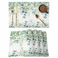 thumbnail image 1 of Sage Green Eucalyptus Leaves Placemats Set of 6, Spring Summer Botanical Placemats for Dining Table, Place Mats for Kitchen Tabletop, Waterproof Wipeable Dining Table Mats Set, 1 of 9