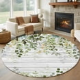 thumbnail image 1 of Sage Green Eucalyptus Leaves Round Area Rug 5 FT,Non Slip Bedroom Rugs,Summer Botanical Weeping Wooden Washable Soft Circular Carpet Non-Shedding Floor Mat for Kitchen Dining Room Foyer Balcony Dorm, 1 of 8