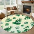 thumbnail image 1 of Sage Green Eucalyptus Leaves Round Area Rug 5Ft Washable Circle Rugs for Living Room Bedroom, Spring Botanical Leaf Cream Non-Slip Carpet Floor Mats Indoor Outdoor Carpet Runner Aesthetic Home Decor, 1 of 8