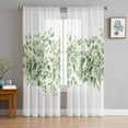 thumbnail image 1 of Sage Green Eucalyptus Leaves Sheer Curtains 72 Inch Length 2 Panels Set for Living Room/Bedroom, Spring Summer Botanical Floral Curtain Sheers Drapes Rod Pocket Curtains Window Treatment 52''x72''x2, 1 of 7