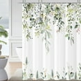 thumbnail image 1 of Sage Green Eucalyptus Leaves Shower Curtain, Green and Gold Leaves Spring Botanical Plants Bathroom Curtain Waterproof Fabric Machine Washable with Hooks, 72" Wx72 L, 1 of 6