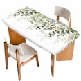 thumbnail image 1 of Sage Green Eucalyptus Leaves Table Cloths for 4 Foot Rectangle Tables, Spring Botanical Floral Patio Waterproof Elastic Fitted Tablecloths, Washable Rectangular Table Cover for Camping, 1 of 8