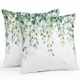 thumbnail image 1 of Sage Green Eucalyptus Leaves Throw Pillow Covers 26x26 Inch Set of 2, Farmhouse Spring Botanical Waterproof Outdoor Pillow Covers, Decorative Cushion Pillowcases for Couch, Sofa, Bed, Garden, Patio, 1 of 9