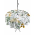 thumbnail image 1 of Sage Green Eucalyptus Outdoor Tablecloth with Umbrella Hole, Spring Floral Botanical Farmhouse Spillproof Waterproof Outdoor Table Cover, Patio Tablecloths for Party/Garden/Picnic, Round 54 inch, 1 of 9