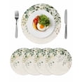 thumbnail image 1 of Sage Green Eucalyptus Round 13 Inch Placemats Set of 4, Traditional Tree Branch Leaf Plant HeatResistant Non Slip Place Mats for Dining Table, Wipeable Braided Kitchen Table Mats for Housewarming, 1 of 9
