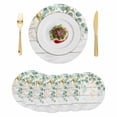 thumbnail image 1 of Sage Green Eucalyptus Round 13 Inch Placemats Set of 6, Country Leaves Pastoral Plants Wooden HeatResistant Non Slip Place Mats for Dining Table, Wipeable Braided Kitchen Table Mats for Housewarming, 1 of 9