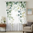thumbnail image 1 of Sage Green Eucalyptus Sheer Curtains 96 Inches Long, Pastoral Watercolor Leaf Fruit Light Filering Curtains, Privacy Drapes Simi Floor to Veiling Curtain for Living Room Bedroom Window Treatment, 1 of 9