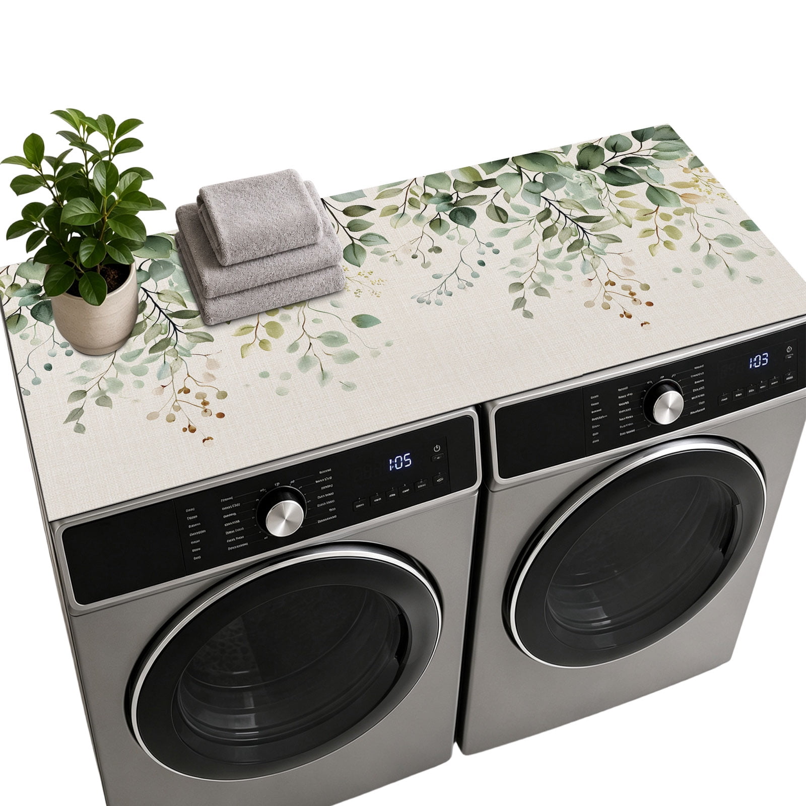 Sage Green Eucalyptus Washer Dryer Top Protector Mat Non Slip ...