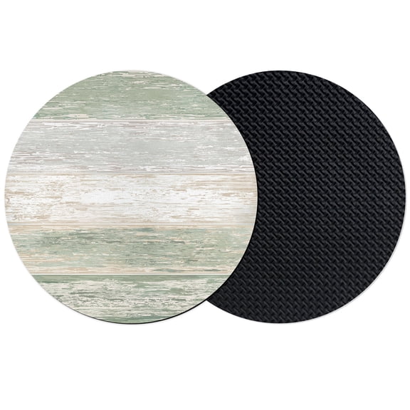 Sage Green Farmhouse Coasters Set of 2, Absorbent Coasters for Drinks, Vintage Wooden Minimalist Coaster for Desk Coffee Table Protection, Home Decor House Warming Gifts 4"