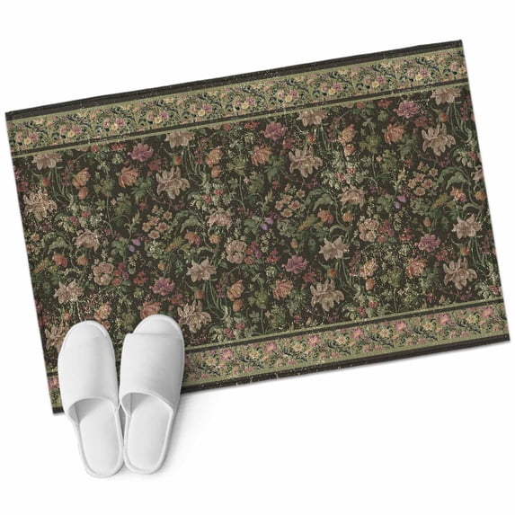 Sage Green Floral Area Rugs Collection 2'x3', Ethnic Tribe Abstract Art Flowers Non Slip Indoor Rectangle Throw Runner Rug Floor Mat Carpet for Living Room Dining Table Bedroom Nursery