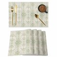 thumbnail image 1 of Sage Green Floral Boho Placemats Set of 8 Vintage Ethnic Tribe Abstract Art Place Mats Indoor Wipeable Table Mats Washable Cloth Dining Table Placemats for Kitchen Holiday Party Home Decor 13x19 Inch, 1 of 9