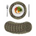 thumbnail image 1 of Sage Green Floral Boho Round 15 Inch Placemats Set of 8, Ethnic Tribe Abstract Art Flower HeatResistant Non Slip Place Mats for Dining Table, Wipeable Braided Kitchen Table Mats for Housewarming, 1 of 9