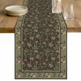 thumbnail image 1 of Sage Green Floral Boho Table Runner - 60 Inch Long Ethnic Tribe Abstract Art Flower Cotton and Linen Blended Dress Scarves Farmhouse Table Runner for Kitchen Dining, Coffee Table, 13" x 60", 1 of 8