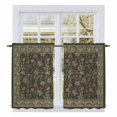 thumbnail image 1 of Sage Green Floral Boho Tier Curtains 54 Inch Length, Ethnic Tribe Abstract Flower Cafe Short Curtains for Bathroom Over Sink, Small Kitchen Curtain Light Filtering Tiered Drapes 2 Panels 27.5"Wx54"L, 1 of 8