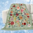 thumbnail image 1 of Sage Green Floral Cooling Blanket, Lightweight Breathable Summer Throw Blanket with Double Sided Cold Effect,Spring Flowers Leaves Farmhouse Picnic Beach Blankets Bed Sheet for Hot Sleepers 50"x60", 1 of 8