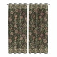 thumbnail image 1 of Sage Green Floral Kitchen Curtains Window Panels, Ethnic Tribe Abstract Art Flowers Insulated Window Treatment Curtain, Grommet Curtains for Bedroom/Living Room/Bathroom, 2 Piece 42"Wx84"L, 1 of 8