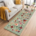 thumbnail image 1 of Sage Green Floral Kitchen Runner Rug 2x6 Washable Runners for Hallway Non Slip Spring Flowers Leaves Farmhouse Large Area Rug Indoor Floor Carpet for Bathroom Laundry Entryway Bedroom Living Room, 1 of 8