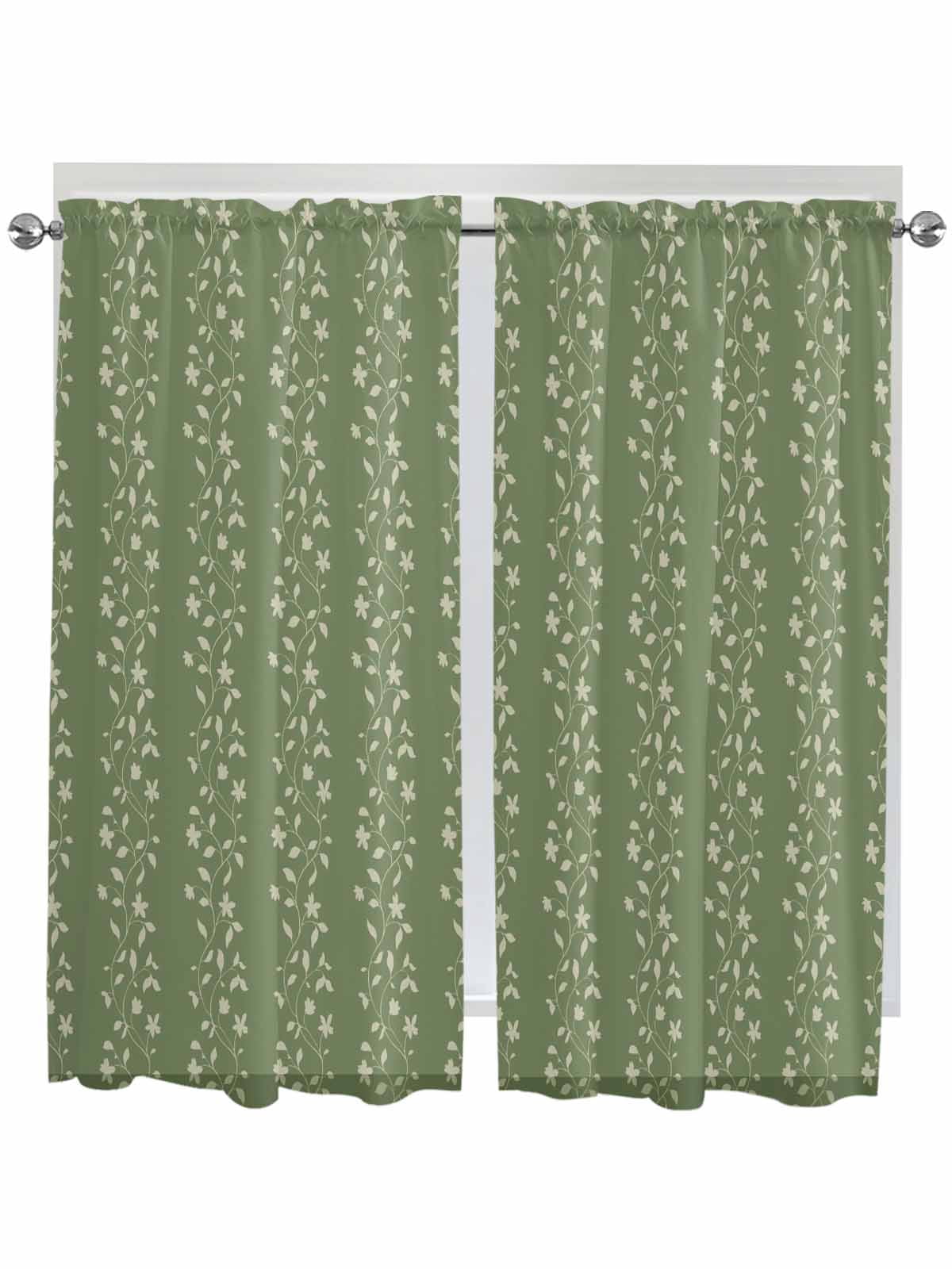 Image result for Sage Green Floral Living Room Curtains 2 Panel, Spring Flowers Cafe ...