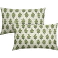 thumbnail image 1 of Sage Green Floral Lumbar Pillow Covers 12x20 Set of 2 Spring Summer Flower Leaves Print Rectangle Decorative Throw Pillow Cases Outdoor Farmhouse Decoration for Sofa Couch Bed, 1 of 6