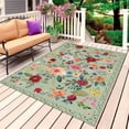 thumbnail image 1 of Sage Green Floral Outdoor Rug 4x6 Ft, Non Slip Washable Area Rug, Spring Flowers Leaves Farmhouse Patio Rugs Carpet Runner, Large Floor Mat for Indoor/Outdoor Deck Porch Camping, 1 of 8