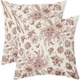 thumbnail image 1 of Sage Green Floral Pillow Covers 18x18 Set of 2 Spring Flower Vintage Chinoiserie Cream Decorative Throw Pillows Outdoor Country Farmhouse Pillowcases Square Cushion Case Decor for Home Sofa Couch Bed, 1 of 6