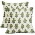 thumbnail image 1 of Sage Green Floral Pillow Covers 18x18 Set of 2 Spring Summer Flower Leaves Print Decorative Throw Pillow Cases Outdoor Farmhouse Decoration for Sofa Couch Bed, 1 of 6