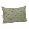 thumbnail image 1 of Sage Green Floral Pillow Covers, Linen Long Throw Pillow Case, Vintage Spring Botanical Flowers Holiday Pillow Protector Decorative Cushion Cover for Living Room/Bedroom 20" x 30", 1 of 8