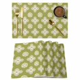 thumbnail image 1 of Sage Green Floral Placemats Set of 4, Spring Flowers Modern Abstract Art Farmhouse Placemats for Dining Table, Place Mats for Kitchen Tabletop, Waterproof Wipeable Dining Table Mats Set, 1 of 9