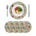 thumbnail image 1 of Sage Green Floral Round 15 Inch Placemats Set of 4, Spring Flowers Leaves Farmhouse HeatResistant Non Slip Place Mats for Dining Table, Wipeable Braided Kitchen Table Mats for Housewarming, 1 of 9