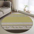 thumbnail image 1 of Sage Green Floral Round Area Rug 3.3Ft Washable Circle Rugs for Dining Room Table, Modern Farmhouse Leaves Brown Striped Non-Slip Carpet Floor Mats Indoor Outdoor Carpet Runner Aesthetic Home Decor, 1 of 8