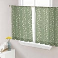 thumbnail image 1 of Sage Green Floral Sheer Curtains 54 Inch Length 2 Panels for Living Room, Spring Flowers Voile Kitchen Curtain Set, Luxury Privacy Drapes Window Treatment for Bedroom, 1 of 7