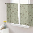 thumbnail image 1 of Sage Green Floral Sheer Curtains 54 Inch Length 2 Panels Set, Vintage Spring Botanical Flowers Voile Window Treatment Rod Pocket Short Kitchen Curtains Drapes for Bedroom 52"x54"x2, 1 of 7