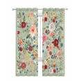 thumbnail image 1 of Sage Green Floral Sheer Curtains 84 Inch Length 2 Panels Set for Living Room/Bedroom, Spring Flowers Leaves Farmhouse Kitchen Curtains Grommet Semi-Sheer Curtains Drapes Window Treatments 42"x84"x2, 1 of 7