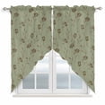 thumbnail image 1 of Sage Green Floral Swag Valances for Windows 2 Pack, Kitchen Window Curtains 36 Inch Length, Vintage Spring Botanical Flowers Privacy Swag Curtains for Living Room/Bathroom with Rod Pocket 36"x36", 1 of 8