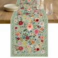 thumbnail image 1 of Sage Green Floral Table Runner 108 Inches Long Farmhouse Dress Scarves, Spring Flowers Leaves Farmhouse Dining Tablerunner for Coffee Table/Kitchen Island/Party Décor, 13" x 108", 1 of 8