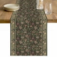 thumbnail image 1 of Sage Green Floral Table Runner - 48 Inch Long Ethnic Tribe Abstract Art Flowers Cotton and Linen Blended Dress Scarves Farmhouse Table Runner for Kitchen Dining, Coffee Table, 13" x 48", 1 of 8
